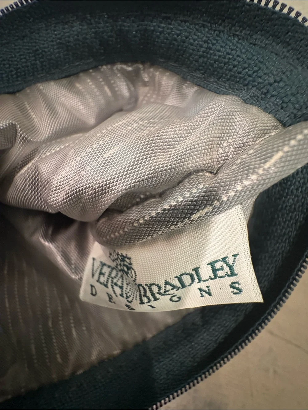 VTG Vera Bradley Retired Green Quilted Paisley Makeup Bag
